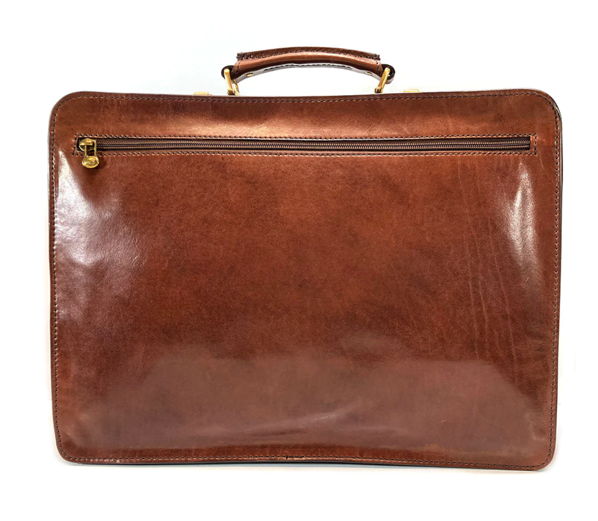 The Bridge Twin Gusset Briefcase - Made in Italy