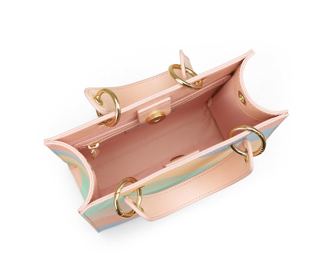 Yvonne Ellen Mini Structured Tote Bag - Wobble Stripe