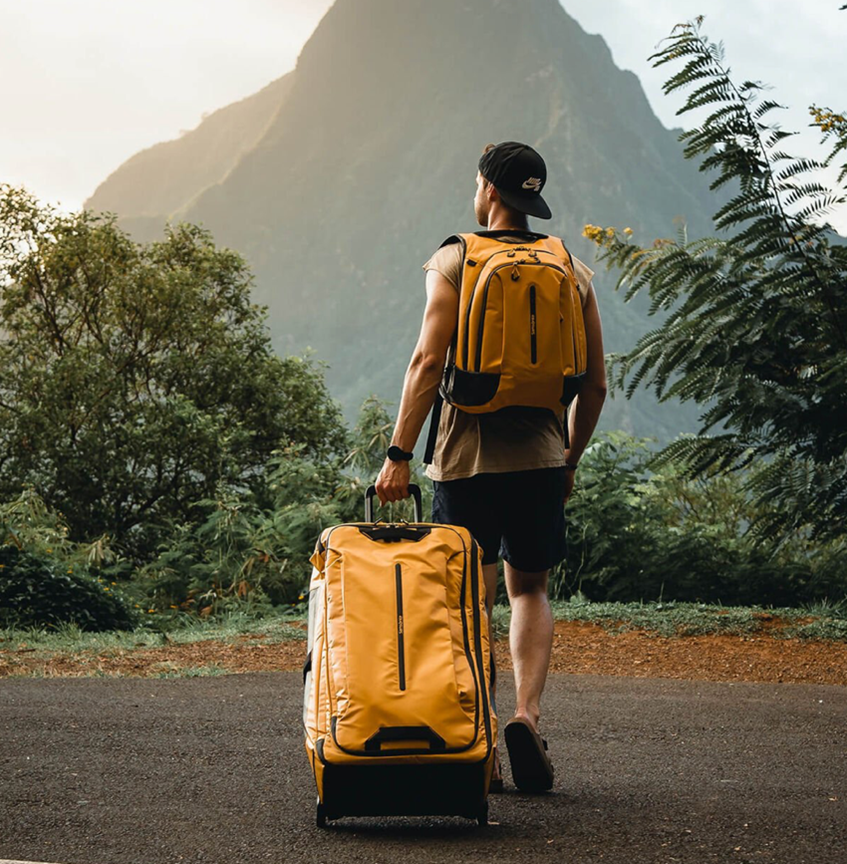 man and luggage