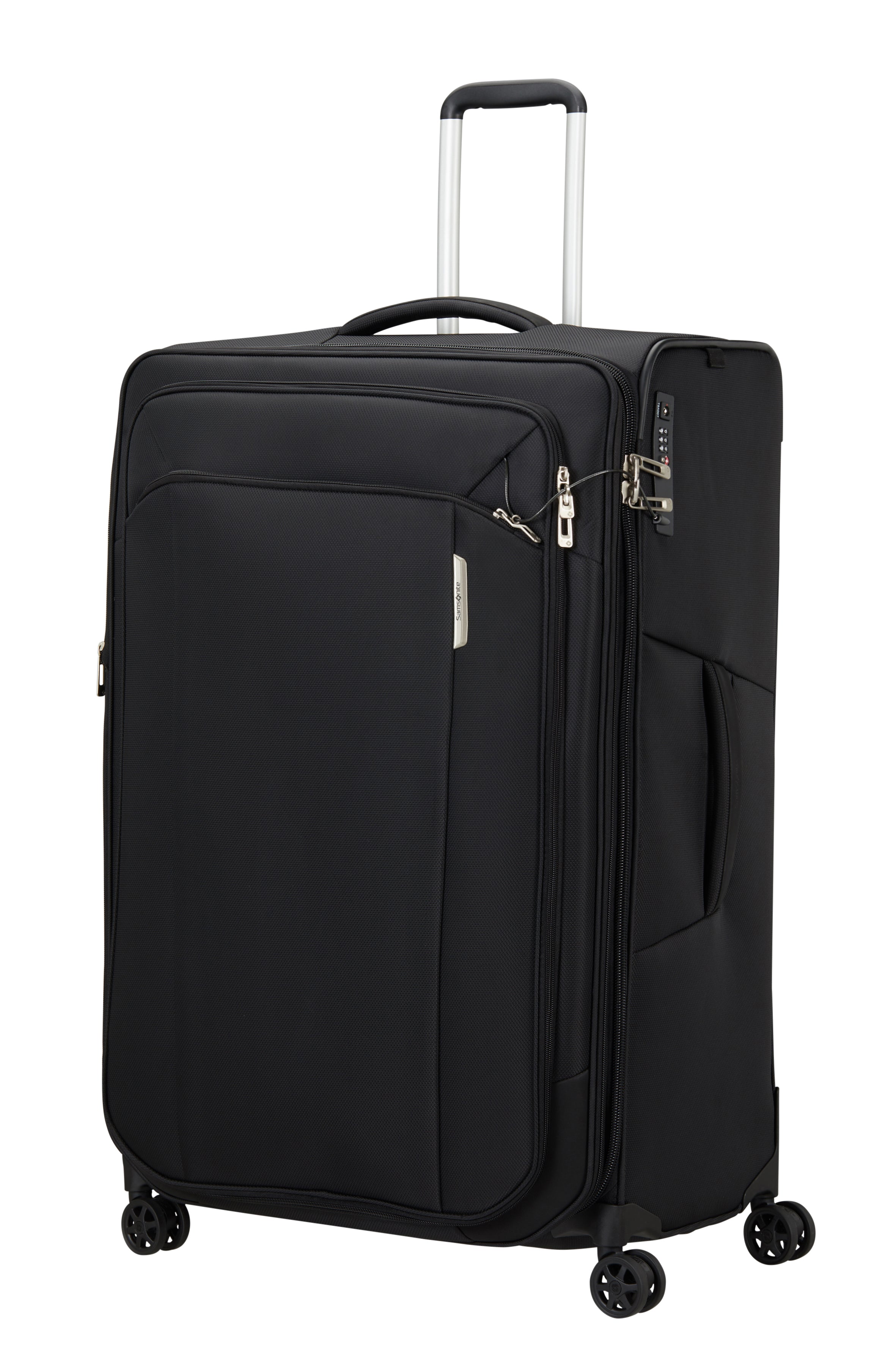 Suitcase with wheels and handle on sale