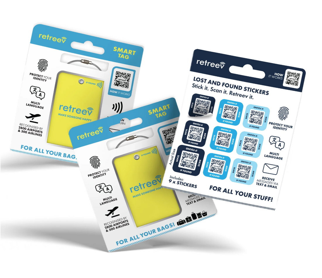 Retreev Smart Tags Yellow Combo Pack - 2 X Yellow Originals & 9 X Smart Stickers