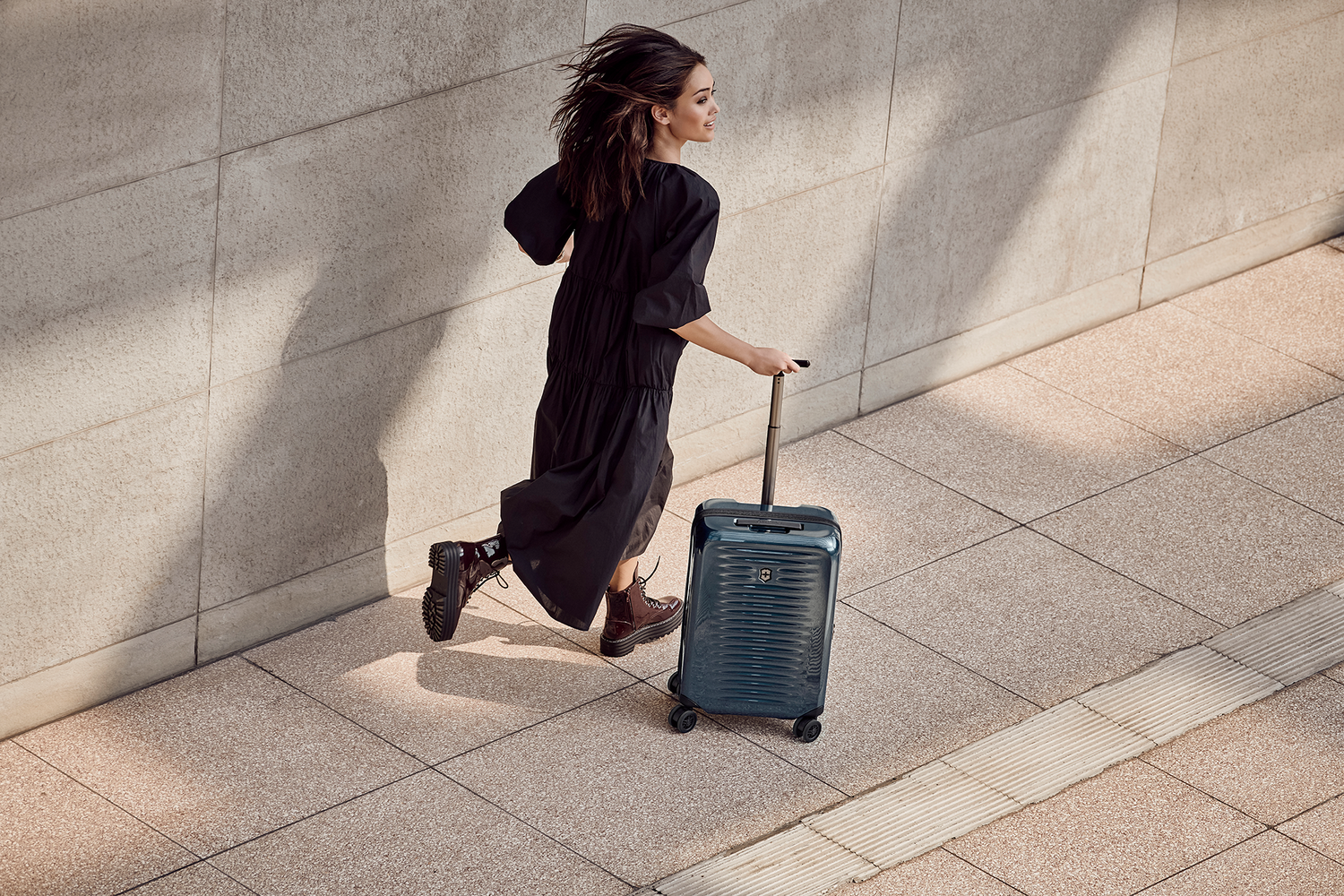 running with luggage