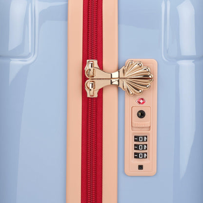 Yvonne Ellen Cabin Trolley Spinner Suitcase - Pale Blue With Lobster
