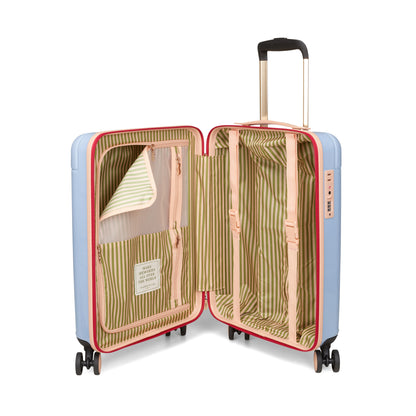 Yvonne Ellen Cabin Trolley Spinner Suitcase - Pale Blue With Lobster