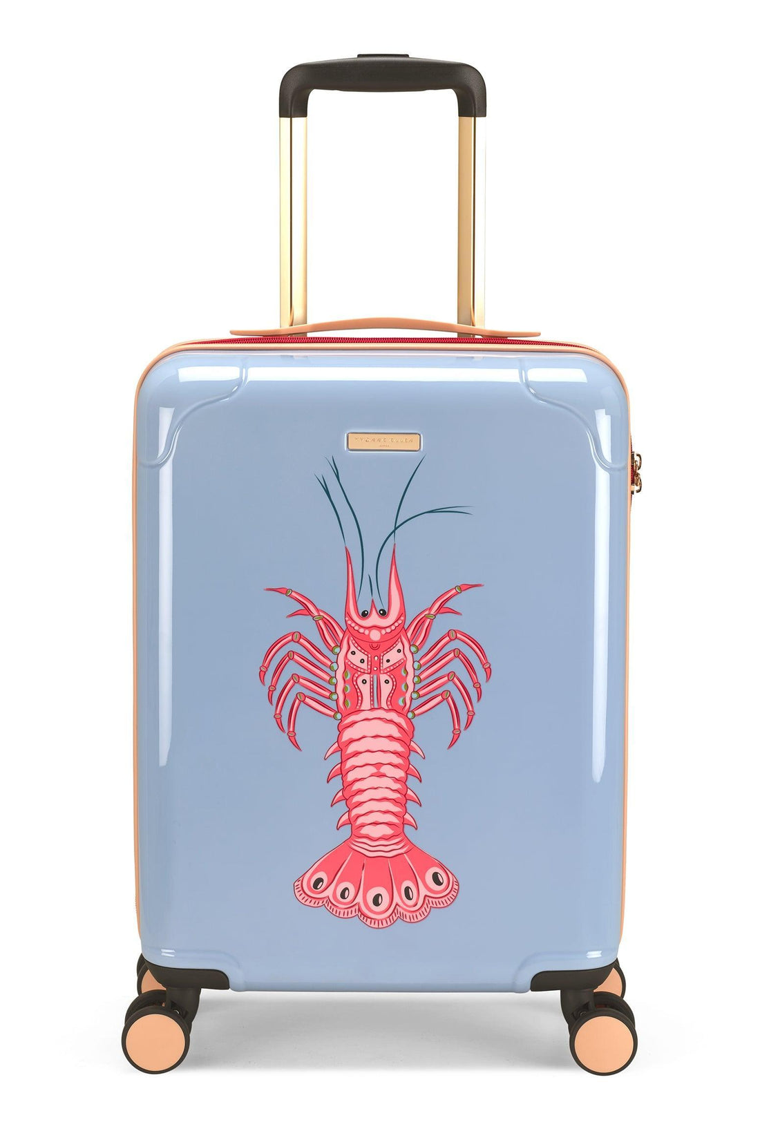 Yvonne Ellen Cabin Trolley Spinner Suitcase - Pale Blue With Lobster