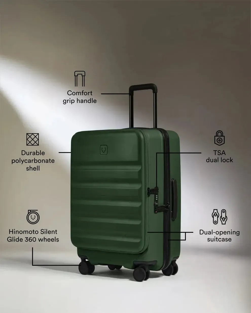 Antler Icon Stripe Dual Opening Medium Suitcase
