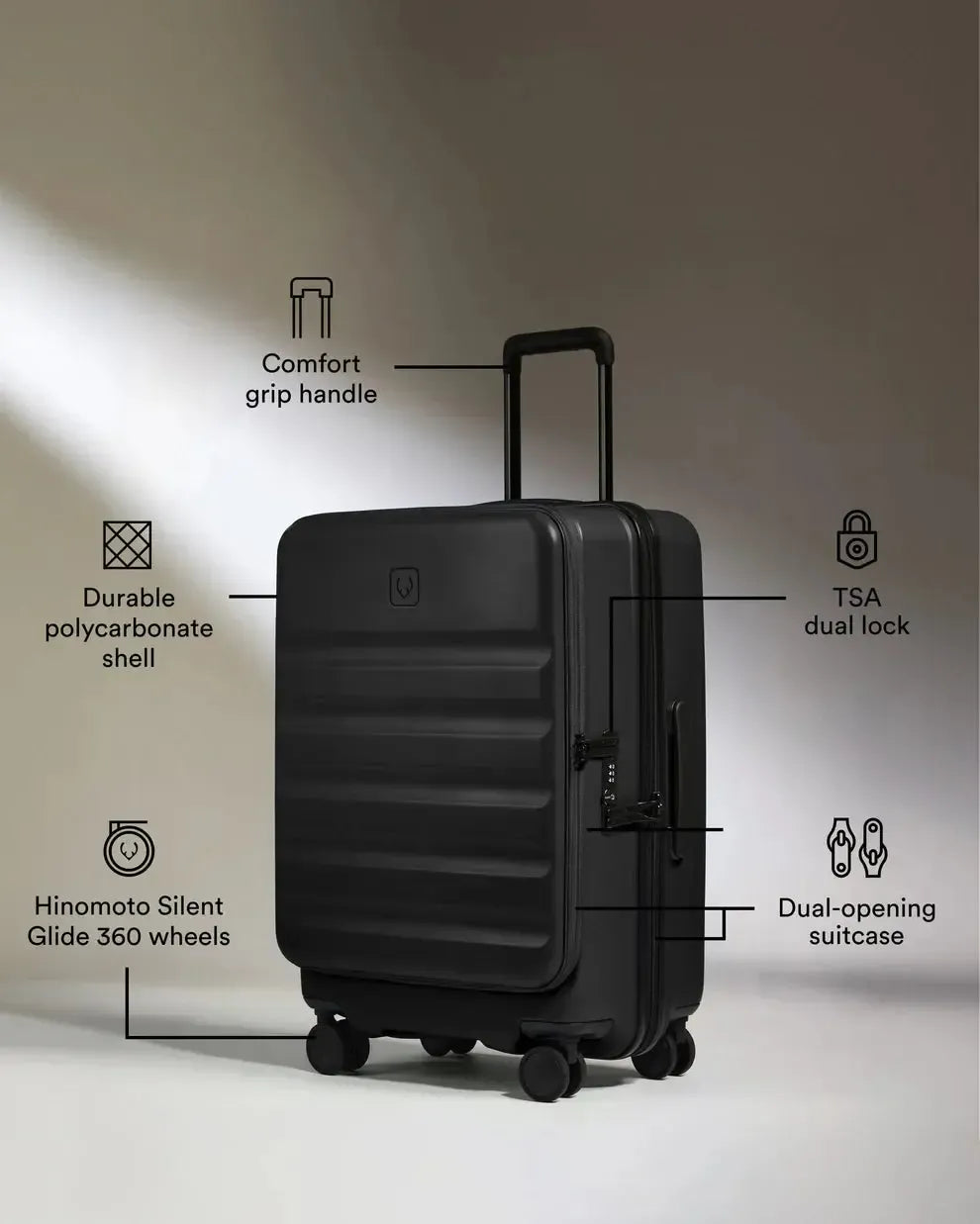 Antler Icon Stripe Dual Opening Medium Suitcase